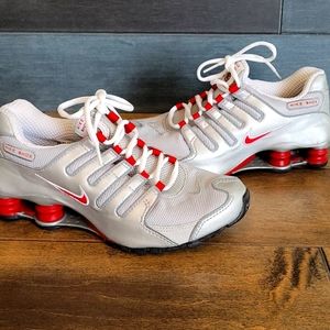 Men's Nike Shox 7.5 Red, White, and Gray